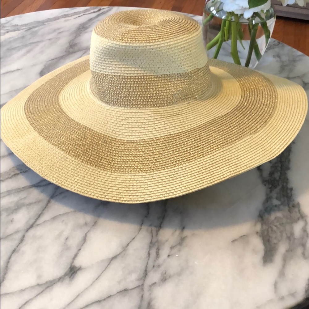 J Crew striped oversize sun hat